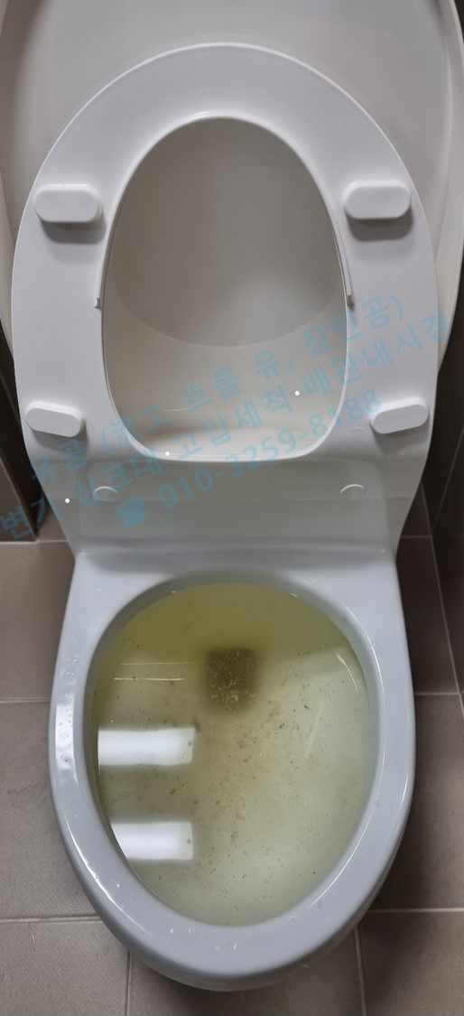 시공 전 변기 막힘 사진